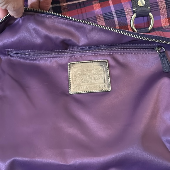 Coach PoppyTartan Glam Glitter Tote 15886 New - Picture 13 of 16